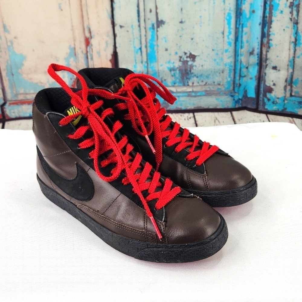 Nike Blazer High Dark Cinder Brown Chocolate Plaid 316664-200